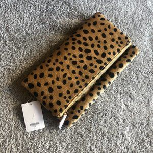 Leopard Print Cow Hair Clutch